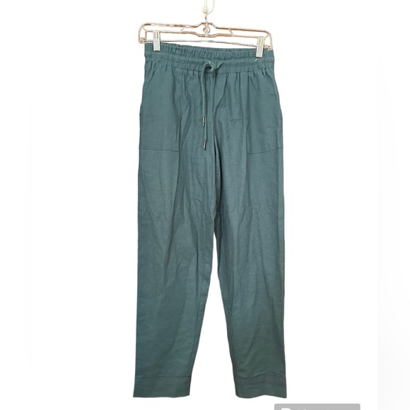 Peach Love Flax Cotton Teal Pull On Pants Size S - Picture 1 of 6